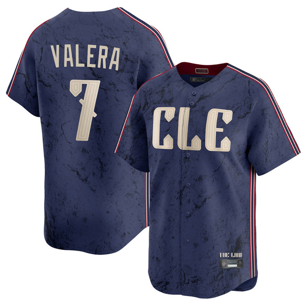 Cleveland Guardians #7 George Valera Player Navy HeidiMiller City Connect Limited Home Stitched Jerseys
