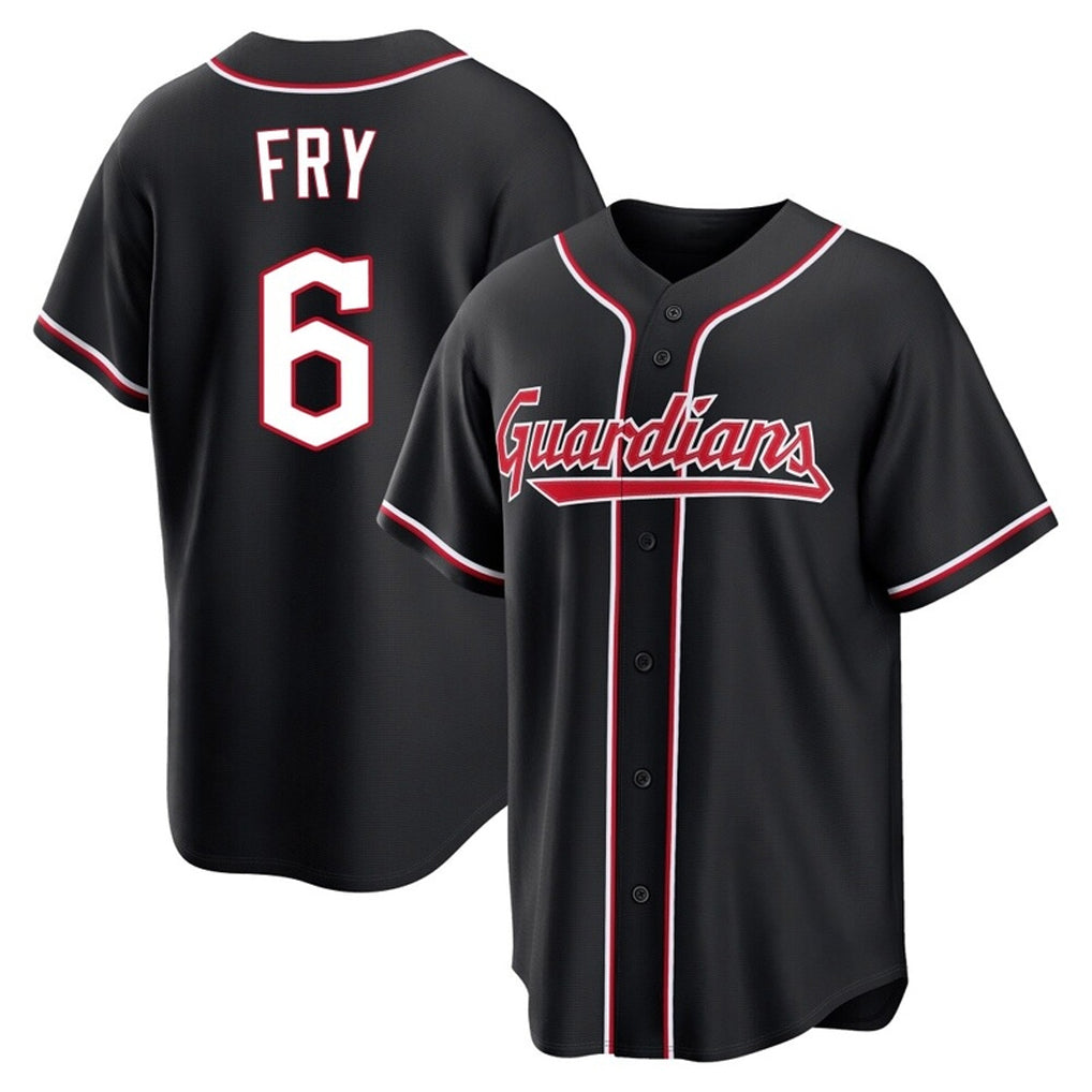 Cleveland Guardians #6 David Fry Player Black HeidiMiller Fashion Out Home Game Stitched Jerseys