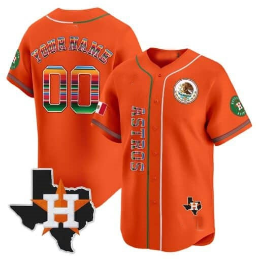 Custom Houston Astros Mexico Vapor Premier Limited Jersey V4 ¨C Orange HeidiMiller