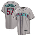 Arizona Diamondbacks #57 Eduardo Rodriguez Player Gray HeidiMiller Road Home Game Stitched Jerseys