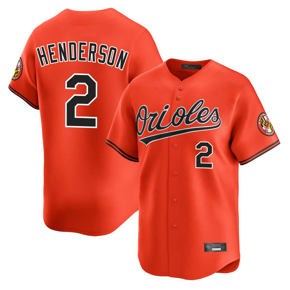 Baltimore Orioles #2 Gunnar Henderson Player Orange HeidiMiller Limited Home Game Stitched Jerseys
