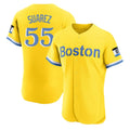Boston Red Sox #55 Ranger Suarez Player Yellow HeidiMiller Limited Elite Home Game Stitched Jerseys1