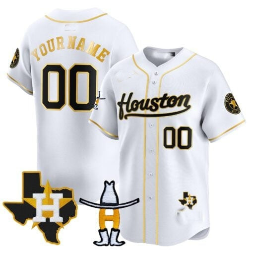 Custom Houston Astros Houston Rodeo Patch Vapor Premier Limited Jersey ¨C White HeidiMiller