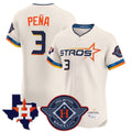 Houston Astros #3 Jeremy Pena Player Cream HeidiMiller City Connect Texas Patch Vapor Premier Limited Elite Home Stitched Jerseys