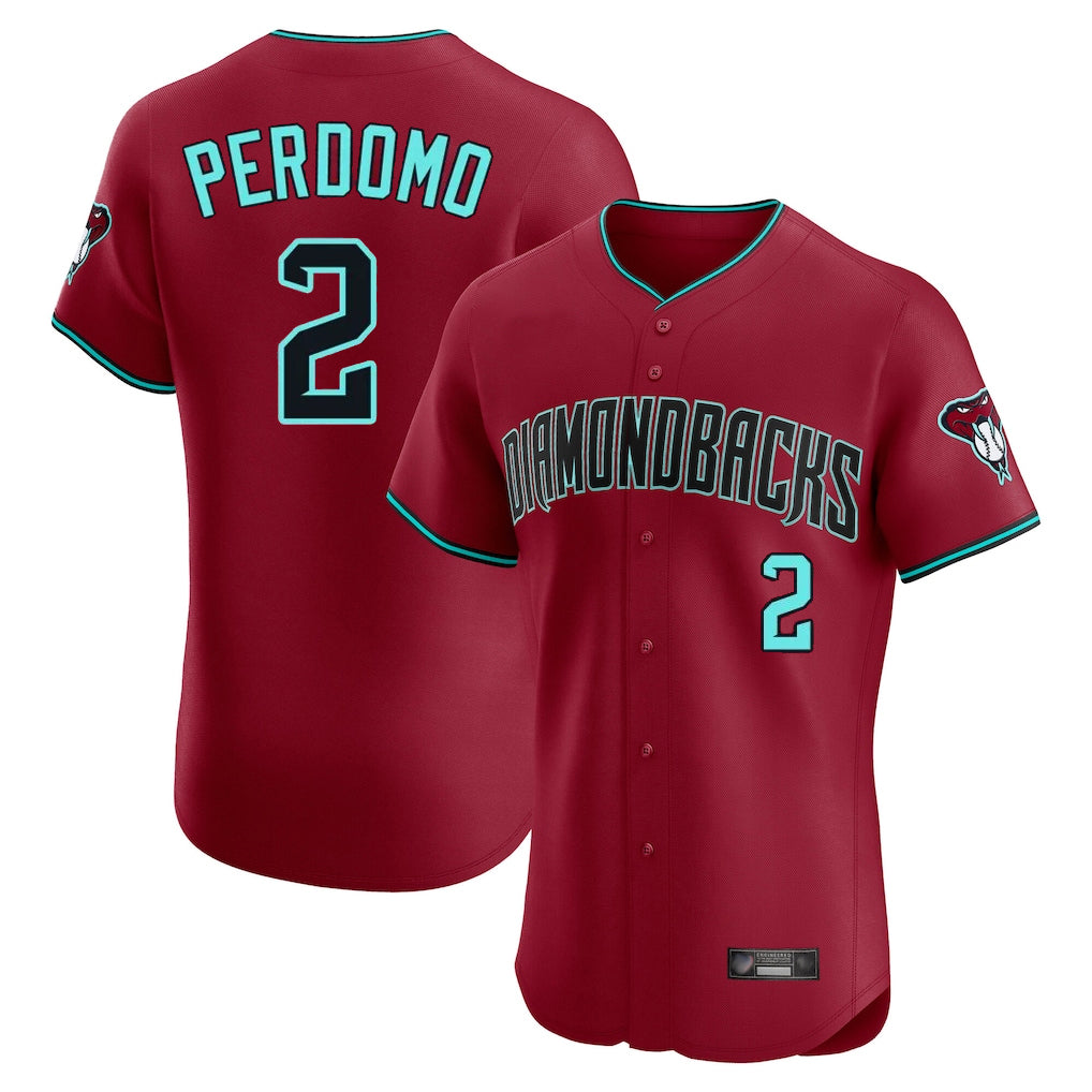 Arizona Diamondbacks #2 Geraldo Perdomo Player Red HeidiMiller Limited Elite Home Game Stitched Jerseys