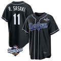 Los Angeles Dodgers #11 Roki Sasaki Player Black HeidiMiller World Series Carbon Limited Home Stitched Jerseys