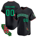 Custom Los Angeles Dodgers Mexico California Patch Vapor Premier Limited Jersey V3 ¨C Black HeidiMiller