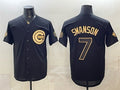 Chicago Cubs #7 Dansby Swanson Black Gold HeidiMiller 150th Anniversary Patch Stitched Jersey