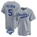 Los Angeles Dodgers #5 Freddie Freeman Player Gray HeidiMiller World Series Meet Game Limited Home Stitched Jerseys