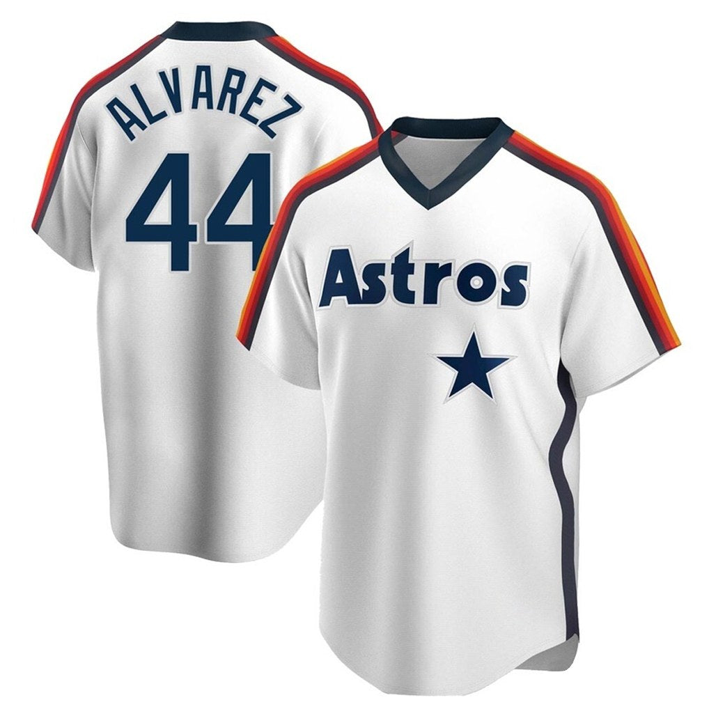 Houston Astros #44 Yordan Alvarez Player White HeidiMiller Cooperstown Collection T-shirt Stitched Jerseys