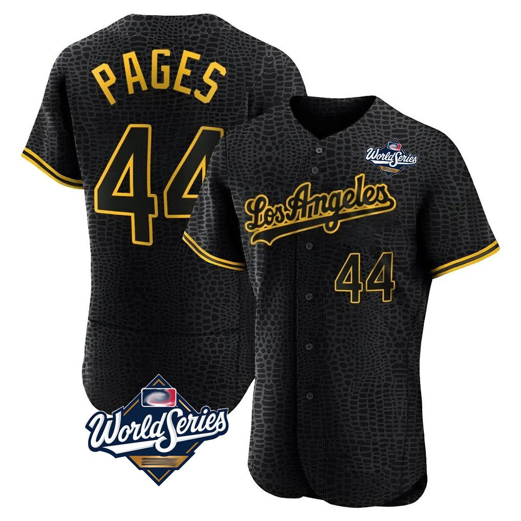Los Angeles Dodgers #44 Andy Pages Player Black HeidiMiller World Series Snake Skin City Limited Elite Home Stitched Jerseys