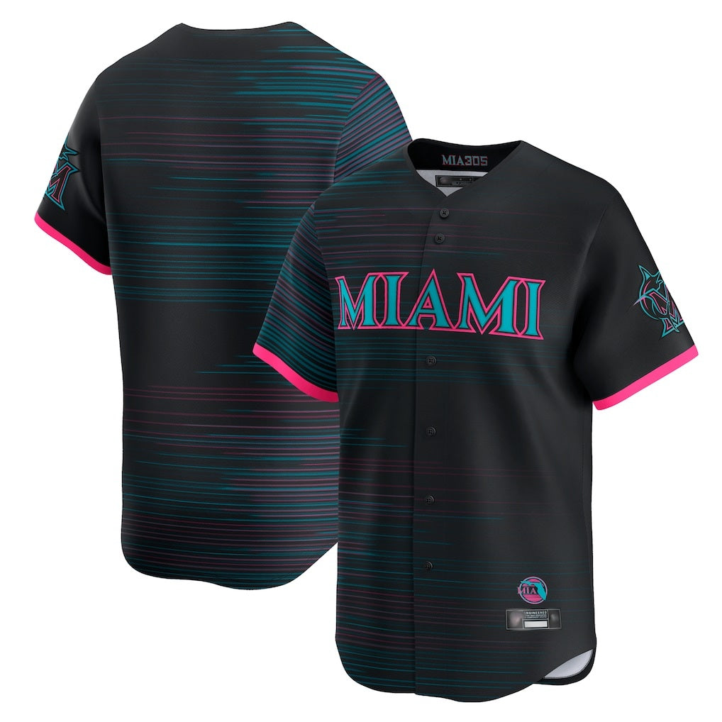 Miami Marlins Blank Player Black HeidiMiller City Connect Home Limited Stitched Jerseys