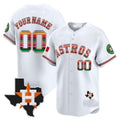 Custom Houston Astros Mexico Texas Patch Vapor Premier Limited Jersey ¨C White HeidiMiller