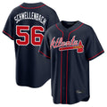 Atlanta Braves #56 Spencer Schwellenbach Player Navy HeidiMiller Home Game Stitched Jerseys
