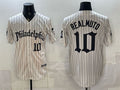 Philadelphia Phillies #10 J.T. Realmuto Cream HeidiMiller Pinstripe Gothic Vapor Limited Stitched Jersey