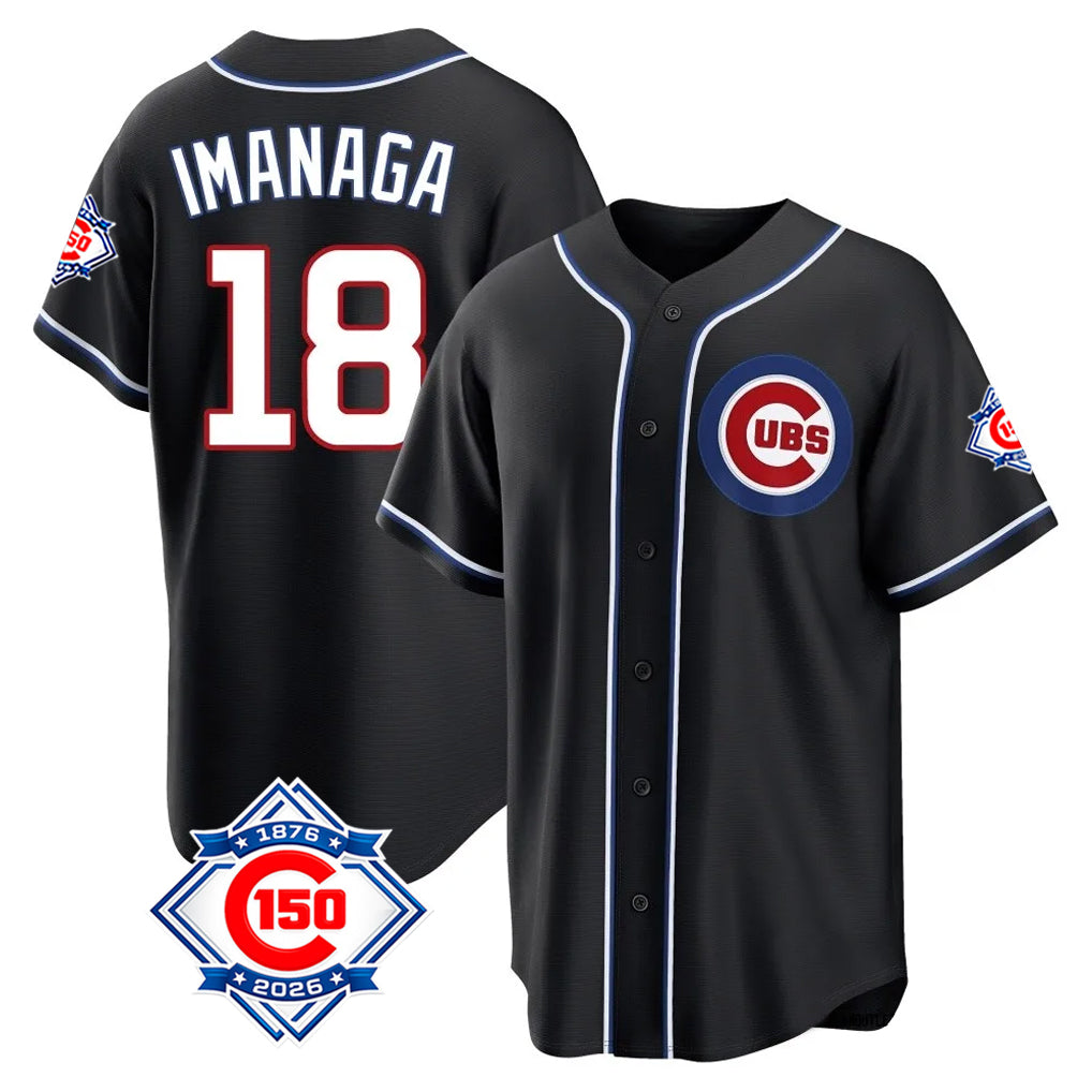 Chicago Cubs #18 Shota Imanaga Player Black HeidiMiller Fashion Out 150th Anniversary Game Stitched Jerseys