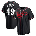 Minnesota Twins #49 Pablo Lopez Player Black HeidiMiller Fashion Out Home Limited Stitched Jerseys