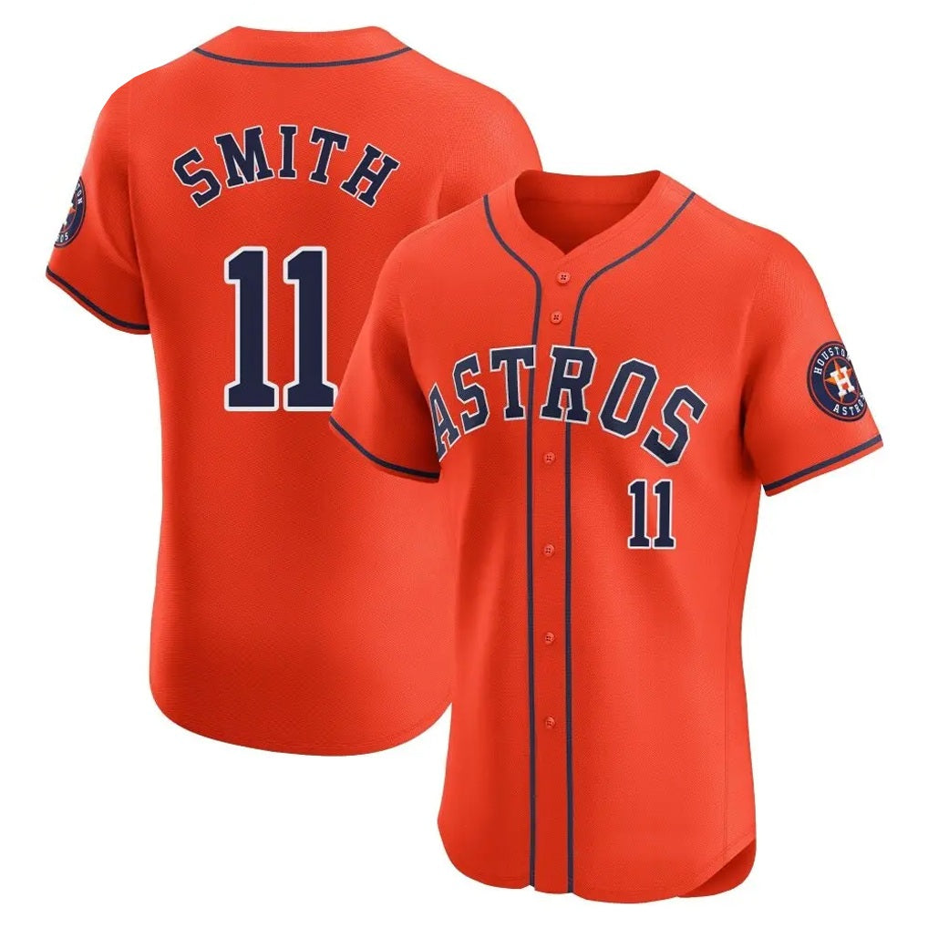 Houston Astros #11 Cam Smith Player Orange HeidiMiller Home Limited Elite Stitched Jerseys