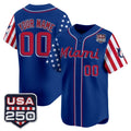 Custom Miami Marlins Royal HeidiMiller America 250 Edition Vapor Premier Limited Stitched Jerseys