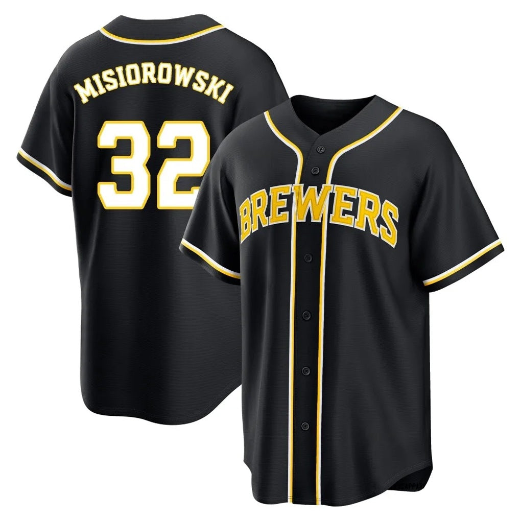 Milwaukee Brewers #32 Jacob Misiorowski Player Black HeidiMiller Fashion Out Home Game Stitched Jerseys