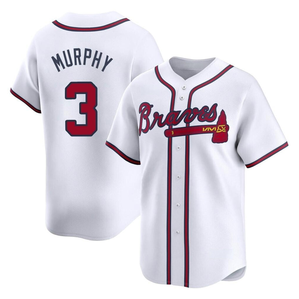 Atlanta Braves #3 Dale Murphy Player White HeidiMiller Limited Home Game Stitched Jerseys