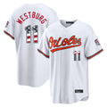 Baltimore Orioles #11 Jordan Westburg Player White HeidiMiller USA 250 Fourth of July Home Game Stitched Jerseys