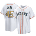 Houston Astros #45 Tatsuya Imai Player Gold HeidiMiller Collection Game Home Stitched Jerseys