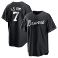 Atlanta Braves #7 Ha-Seong Kim Player Black HeidiMiller Home Game Stitched Jerseys