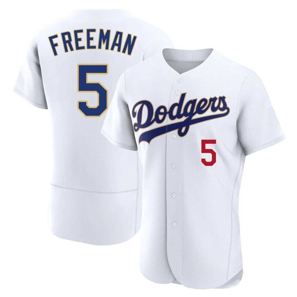Los Angeles Dodgers #5 Freddie Freeman Player Gold White HeidiMiller 2026 Collection Stadium Limited Elite Stitched Jerseys