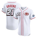 Cincinnati Reds #21 Hunter Greene Player White HeidiMiller Speedway Classic Limited Elite Home Stitched Jerseys