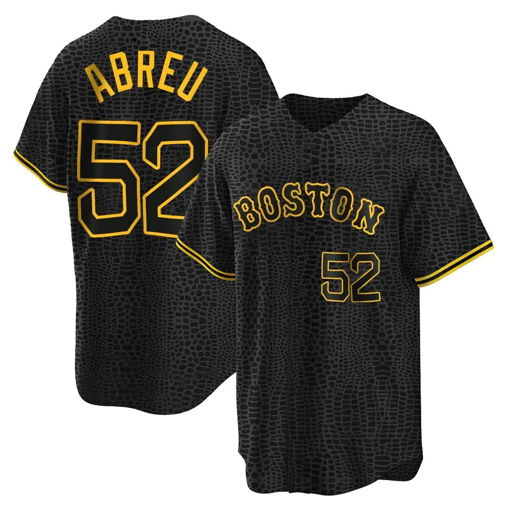 Boston Red Sox #52 Wilyer Abreu Player Black HeidiMiller Snake Skin City Home Game Stitched Jerseys