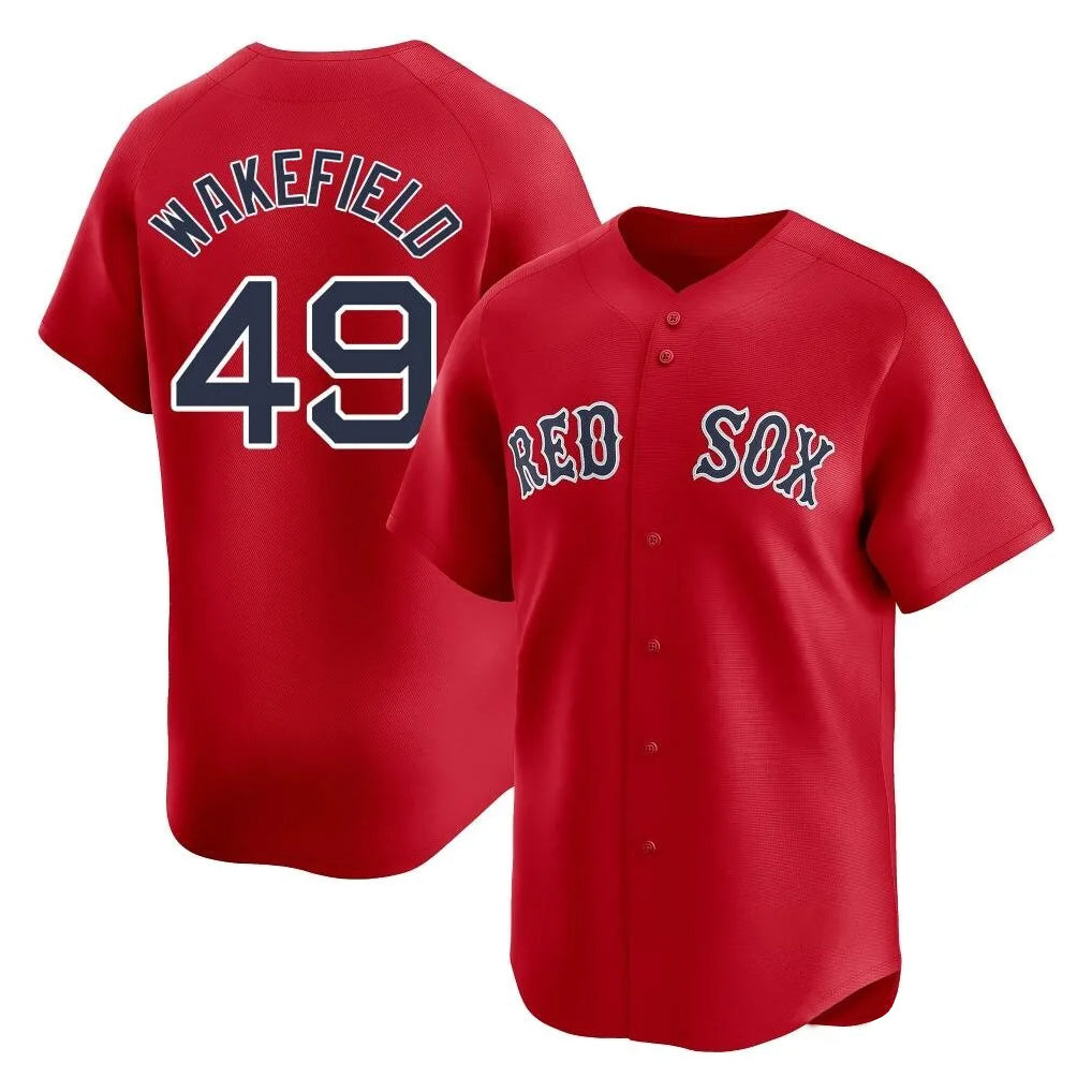 Boston Red Sox #49 Tim Wakefield Player Red HeidiMiller Limited Home Game Stitched Jerseys1