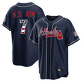 Atlanta Braves #7 Ha-Seong Kim Player Navy HeidiMiller USA 250 Fourth Of July Limited Home Game Stitched Jerseys