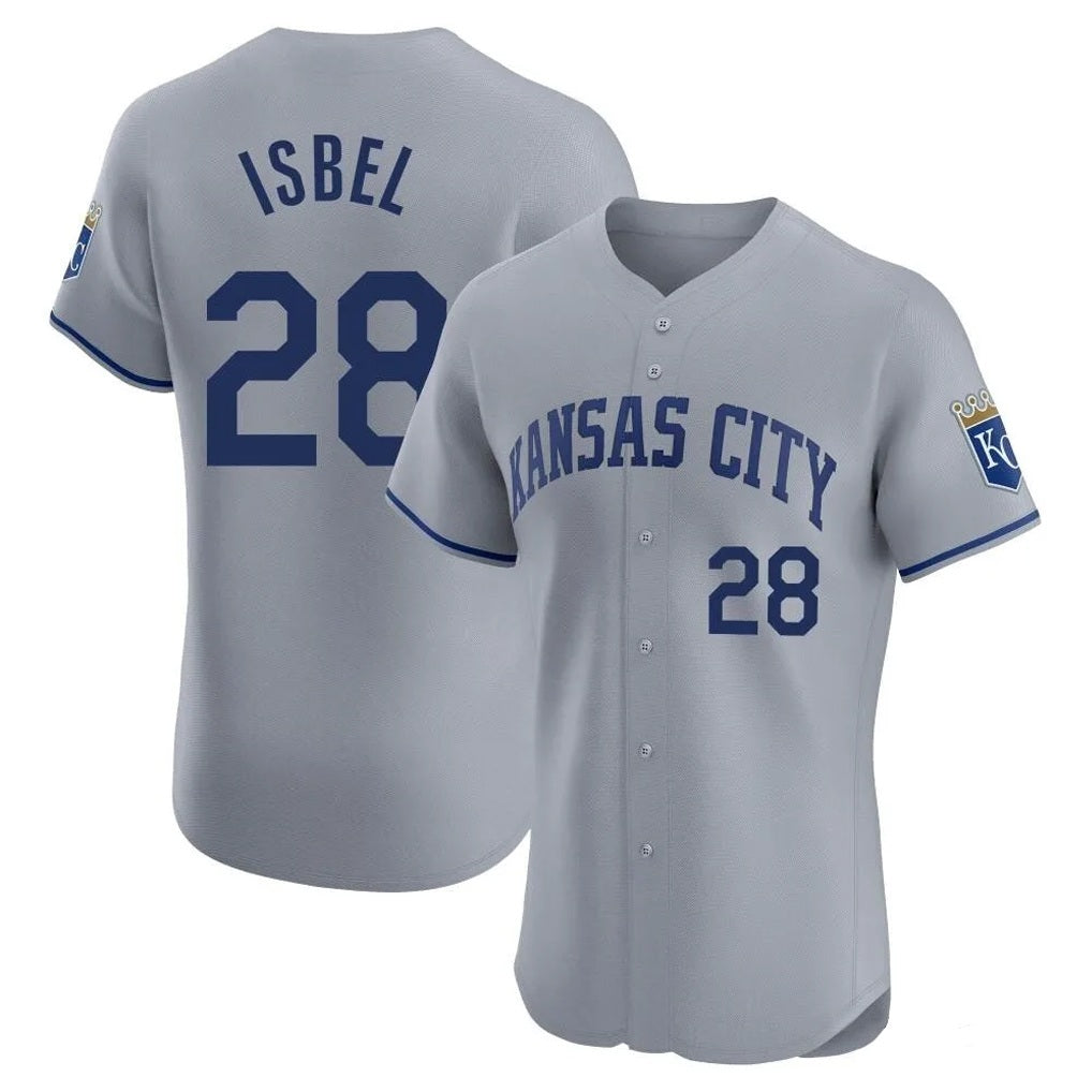 Kansas City Royals #28 Kyle Isbel Player Gray HeidiMiller Limited Elite Home Stitched Jerseys