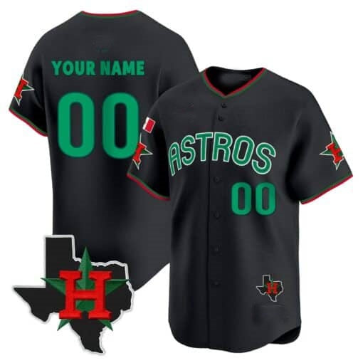 Custom Houston Astros Mexico Texas Black HeidiMiller Patch Vapor Premier Limited Jersey V3 ¨C All Stitched