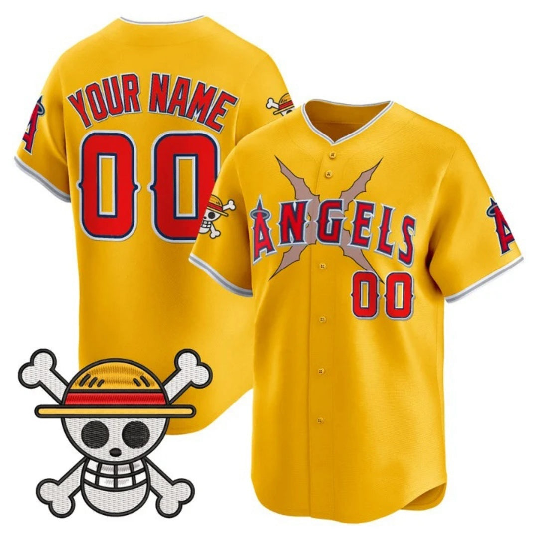 Custom Los Angeles Angels x One Piece Gold HeidiMiller Vapor Premier Limited Jersey - Stitched