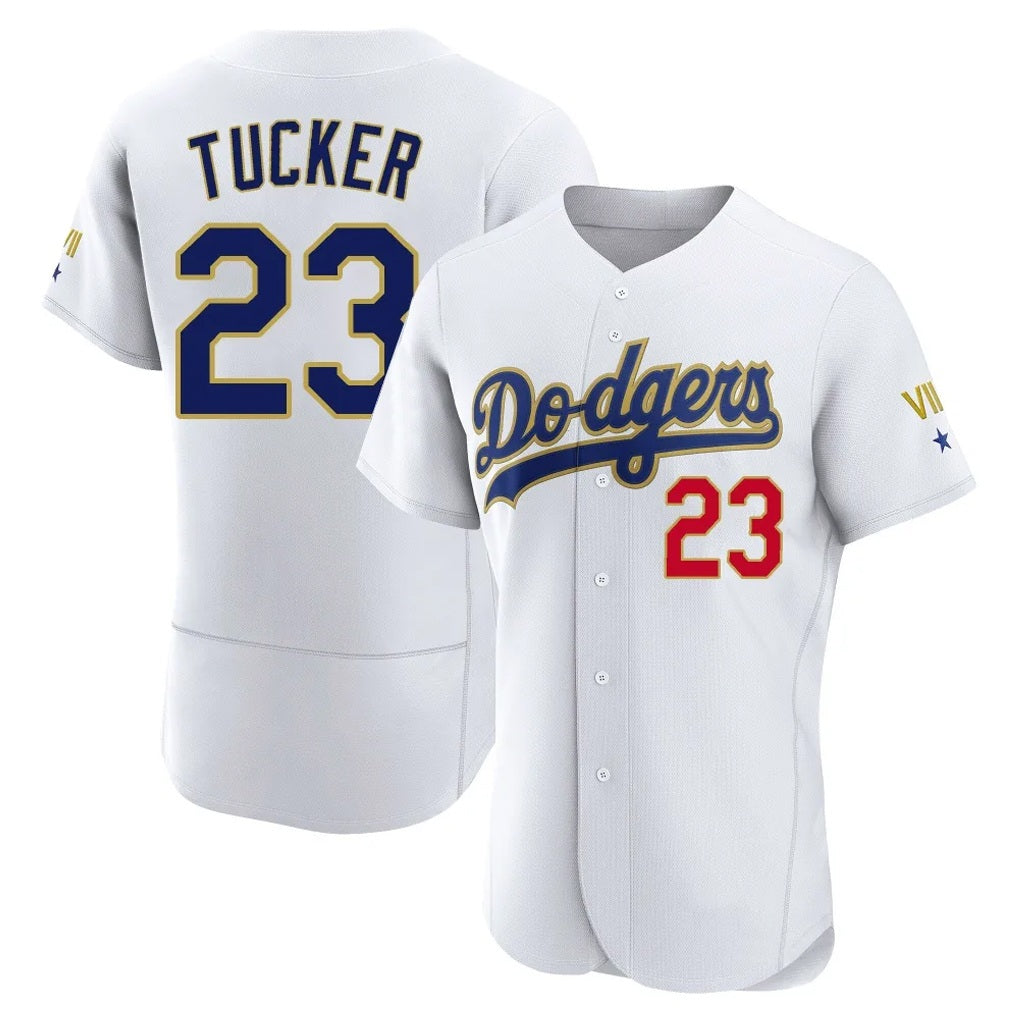 Los Angeles Dodgers #23 Kyle Tucker Player Gold White HeidiMiller 2026 Collection Stadium Limited Elite Stitched Jerseys