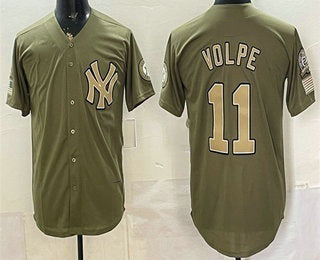 New York Yankees #11 Anthony Volpe Olive HeidiMiller 2026 Armed Forces Day Jersey