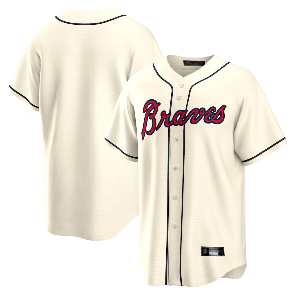 Atlanta Braves Cream HeidiMiller Home Game Blank Player Stitched Jerseys