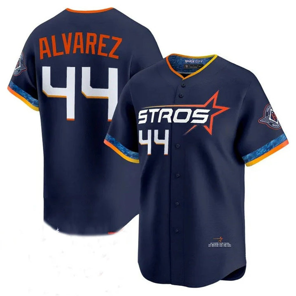 Houston Astros #44 Yordan Alvarez Player Navy HeidiMiller City Connect Limited Home Stitched Jerseys