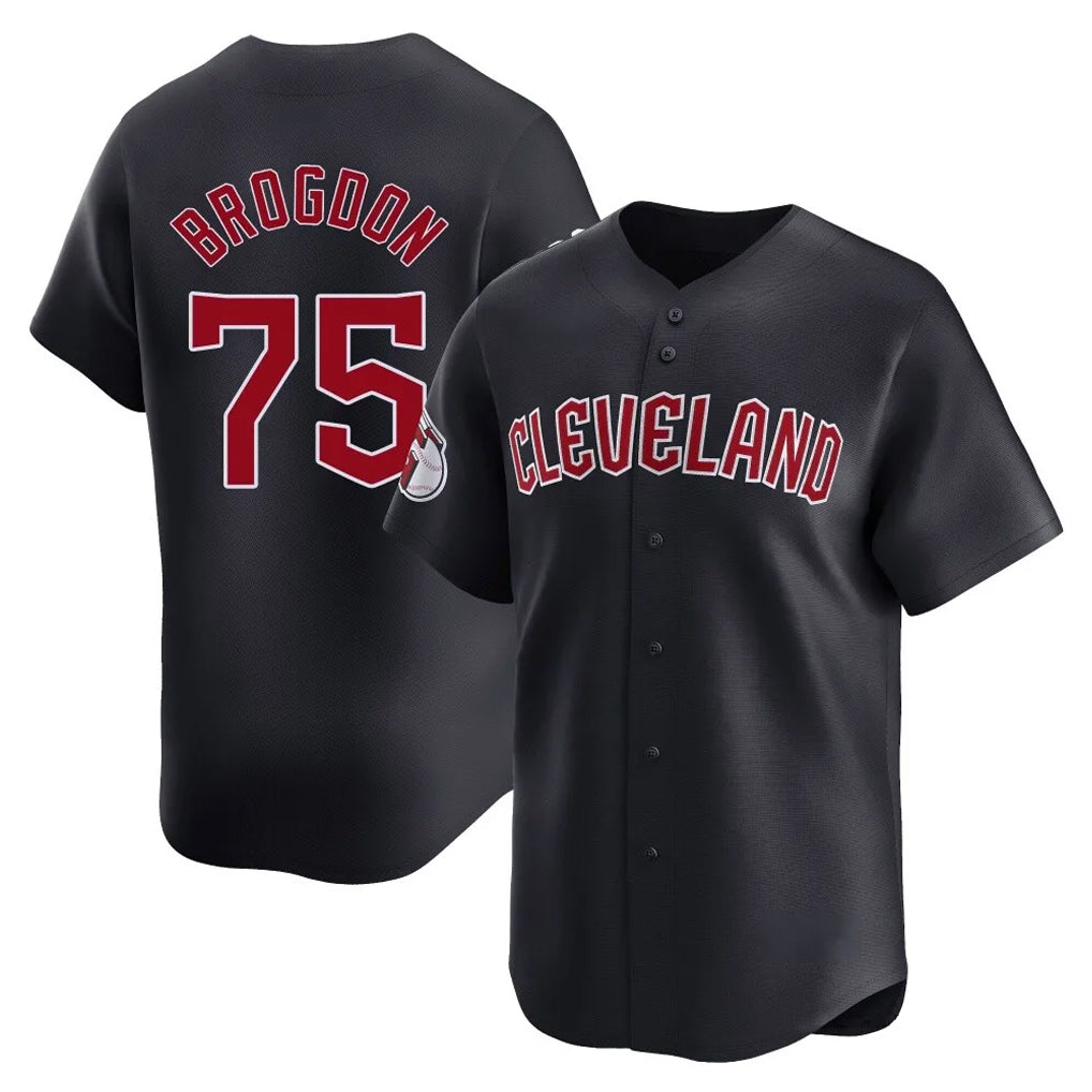 Cleveland Guardians #75 Connor Brogdon Player Navy HeidiMiller Limited Home Game Stitched Jerseys