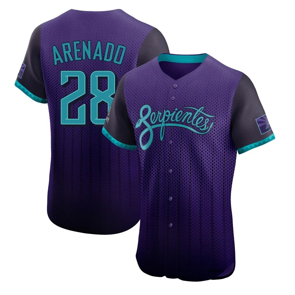 Arizona Diamondbacks #28 Nolan Arenado Player Purple HeidiMiller City Connect Limited Elite Home Game Stitched Jerseys