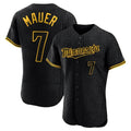 Minnesota Twins #7 Joe Mauer Player Black HeidiMiller Snake Skin City Home Limited Elite Stitched Jerseys