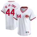 Cincinnati Reds #44 Elly De La Cruz Player White HeidiMiller Cooperstown Collection Limited T-shirt Home Stitched Jerseys