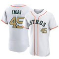 Houston Astros #45 Tatsuya Imai Player Gold HeidiMiller Collection Limited Elite Home Stitched Jerseys