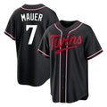 Minnesota Twins #7 Joe Mauer Player Black HeidiMiller Fashion Out Home Limited Stitched Jerseys
