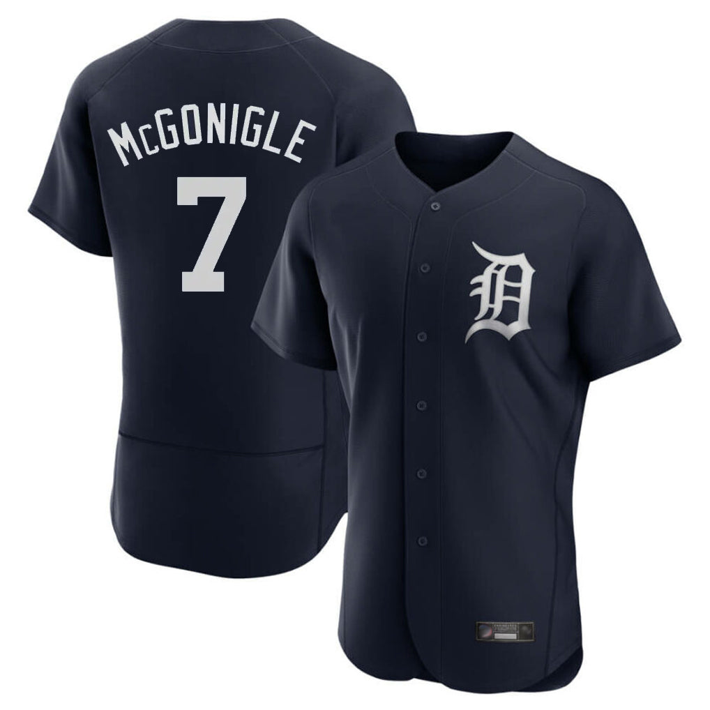 Detroit Tigers #7 Kevin McGonigle Player Navy HeidiMiller Limited Elite Home Stitched Jerseys