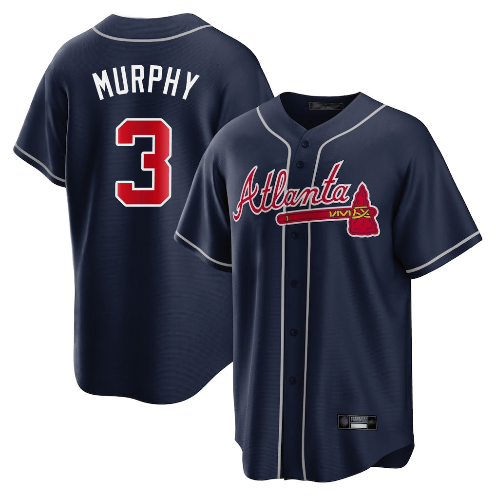 Atlanta Braves #3 Dale Murphy Player Navy HeidiMiller Home Game Stitched Jerseys