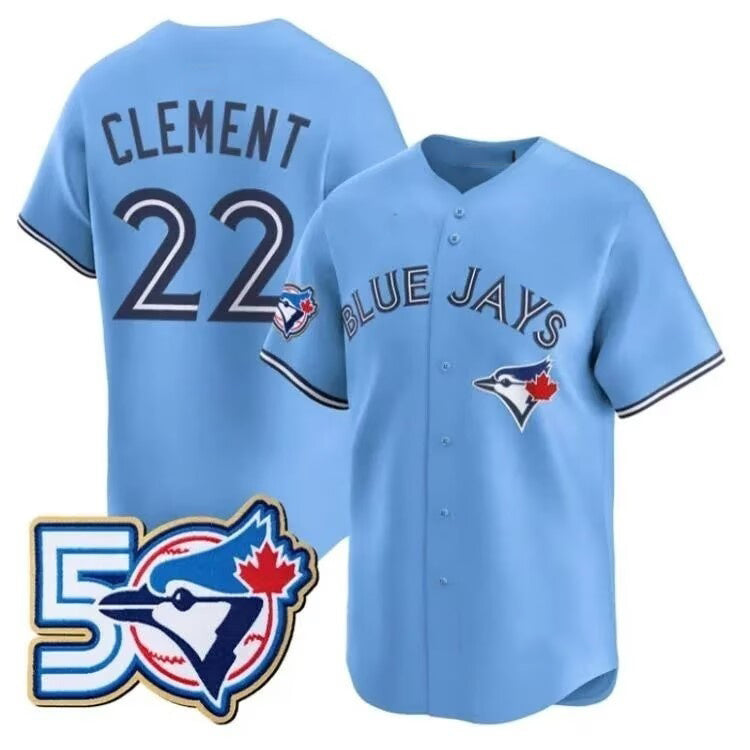 Toronto Blue Jays #22 Ernie Clement Blue HeidiMiller 50th Anniversary Alternate Limited Jersey
