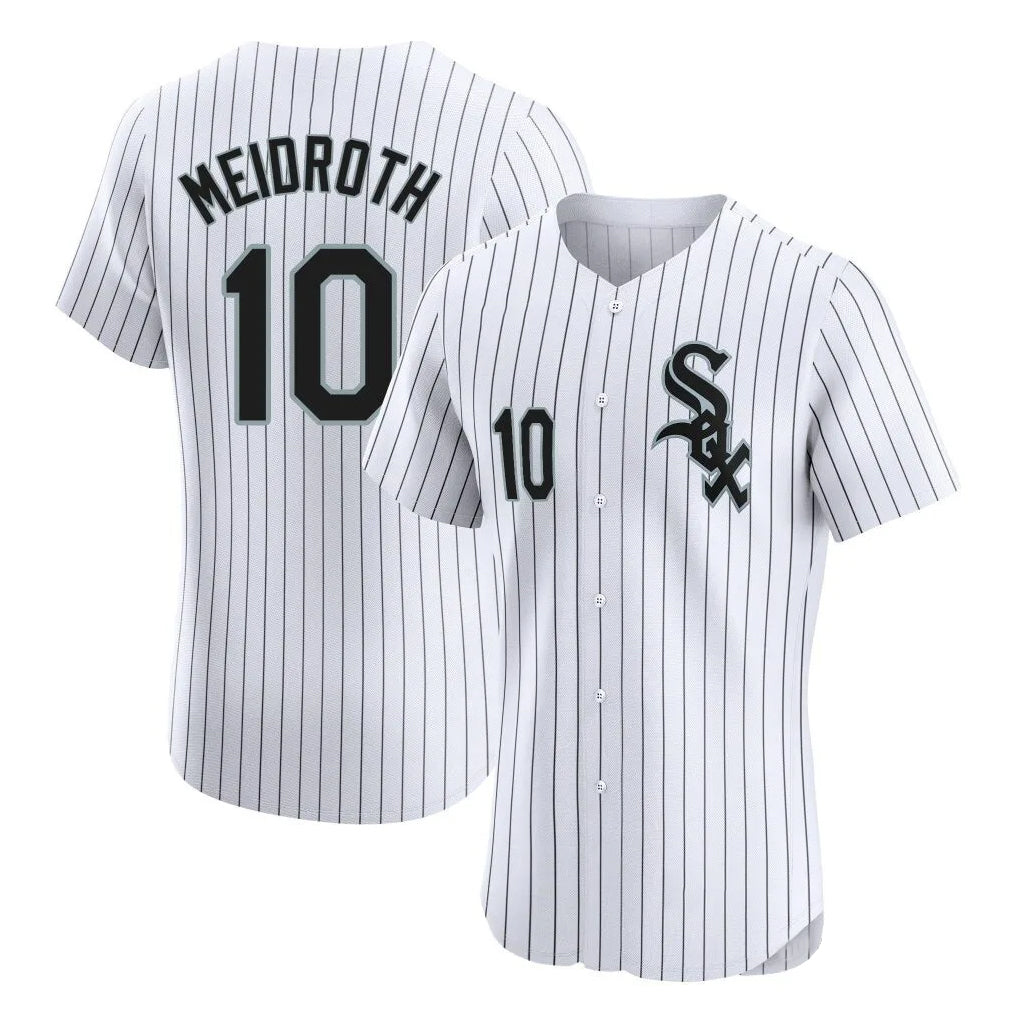 Chicago White Sox #10 Chase Meidroth Player White HeidiMiller Stripe Limited Elite Home Stitched Jerseys
